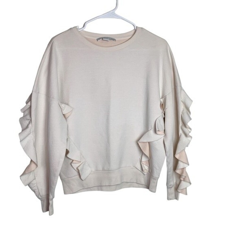 Stella McCartney Blush Pink Ruffled Crewneck Sweatshirt Size 6 (42) Women